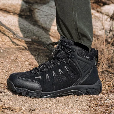 Men's Waterproof Hiking Boots Non-Slip Lightweight Mid Top Ankle Boot Breathable Hiker Trekking Shoes, view 3