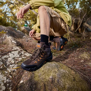 Men's Waterproof Hiking Boots Non-Slip Lightweight Mid Top Ankle Boot Breathable Hiker Trekking Shoes, view 8