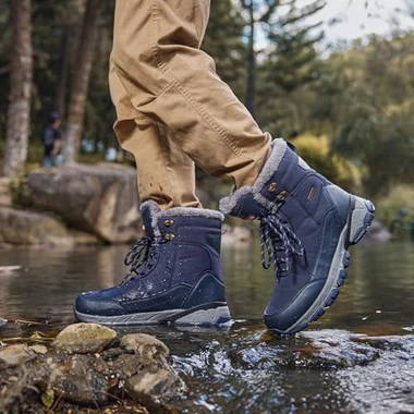 Men's Snow Boots Waterproof Warm Fur Lined Winter Hiking Boot Non-slip Outdoor Ankle High-top Shoes Work Hiker Trekking Trail, view 6